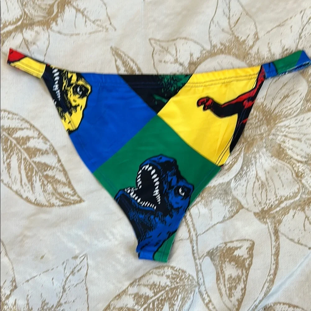 NWOT Pop Art Dinosaur Print Tank Top & Bikini Brief Set Multicolor Menβs XXL - Picture 4 of 4